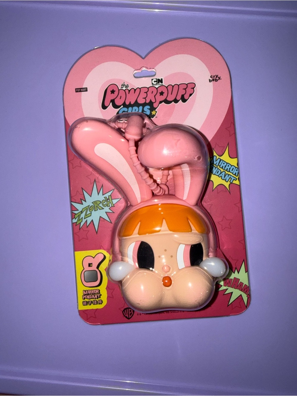 Popmart - Crybaby - The Powerpuff Girls Bunny Mirror Pendant - Pink